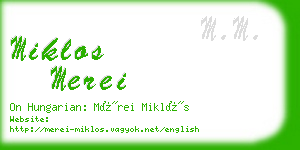 miklos merei business card